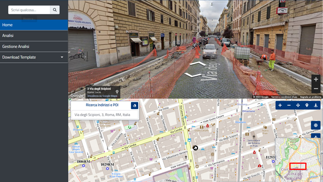Piattaforma web per gestione operazioni sul campo integrata con street view